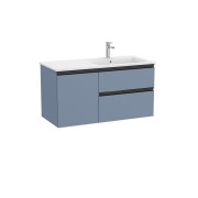 The gap unik 2t+1p lavabo asym droite slim 1000 bleu mat/ poignées noires - ROCA A851997548 
