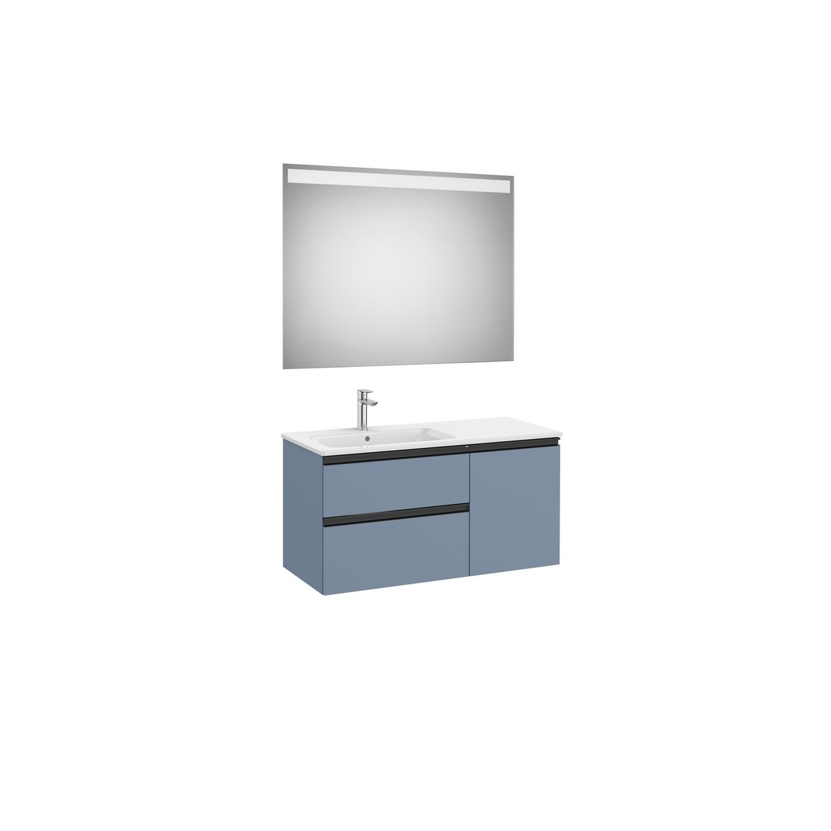 The gap pack 2t+1p 1000 mm asym gche (unik+miroir) bleu mat/ poignées noires - ROCA A851998548 