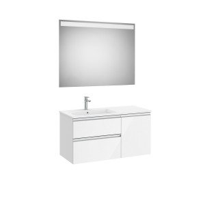 The gap pack 2t+1p 1000 mm asym gche blanc brill/poignées alu brill - ROCA A851998806 