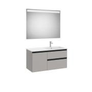 The gap pack 2t + 1p 1000 mm asymétrique droite gris moyen mat/poignées noires - ROCA A851999547 