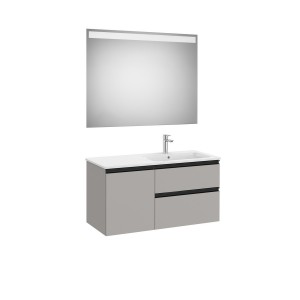 The gap pack 2t + 1p 1000 mm asymétrique droite gris moyen mat/poignées noires - ROCA A851999547 