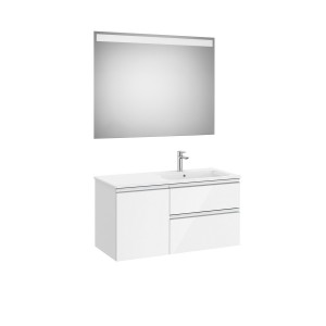 The gap pack 2t+1p 1000 asym droite blanc brill/poignées alu brillantes - ROCA A851999806 