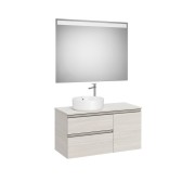 The gap pack 2t + 1p pour vasque à gauche 1000 frêne nordic/poignées nickel mat - ROCA A852000434 