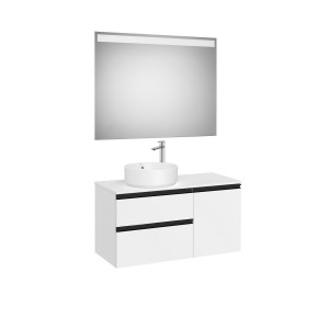 The gap pack 2t + 1p pour vasque à gauche 1000mm blanc mat/poignées noires - ROCA A852000509 