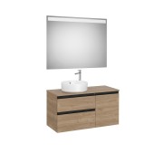 The gap pack 2t + 1p pour vasque à gauche 1000mm noyer/poignées noires - ROCA A852000517 