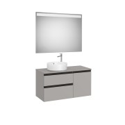 The gap pack 2t + 1p pour vasque à gauche 1000mm gris moyen mat/poignées noires - ROCA A852000547 