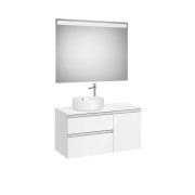 The gap pack 2t+1p pour vasque à gauche 1000 blanc brill/poignées alu brillantes - ROCA A852000806 