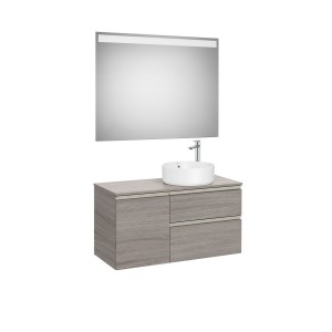 The gap pack 2t + 1p pour vasque à droite 1000mm city oak/poignées nickel mat - ROCA A852001402 