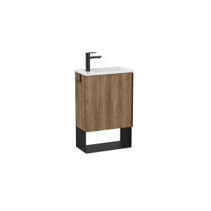 Mini pro unik 1 porte (meuble+lavabo) 450 mm chêne moyen - ROCA A852008549 