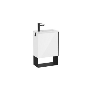 Mini pro unik 1 porte (meuble+lavabo) 450 mm blanc brillant - ROCA A852008806 