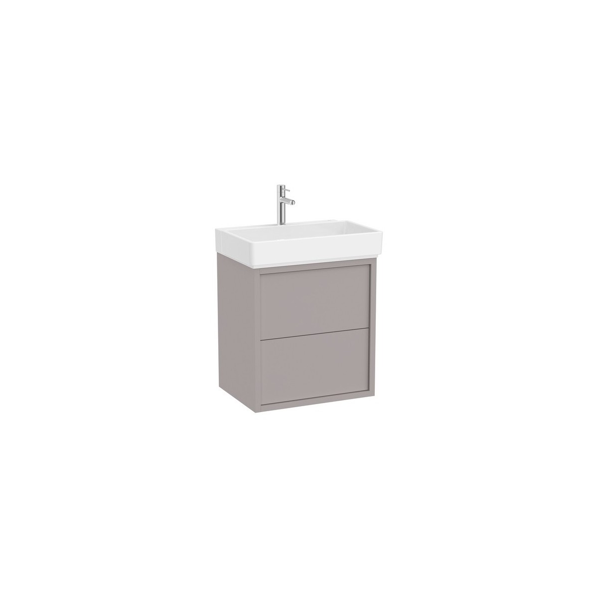 Tura unik (solution meuble 2 tiroirs + lavabo) 600 mm gris clair mat - ROCA A852026559 