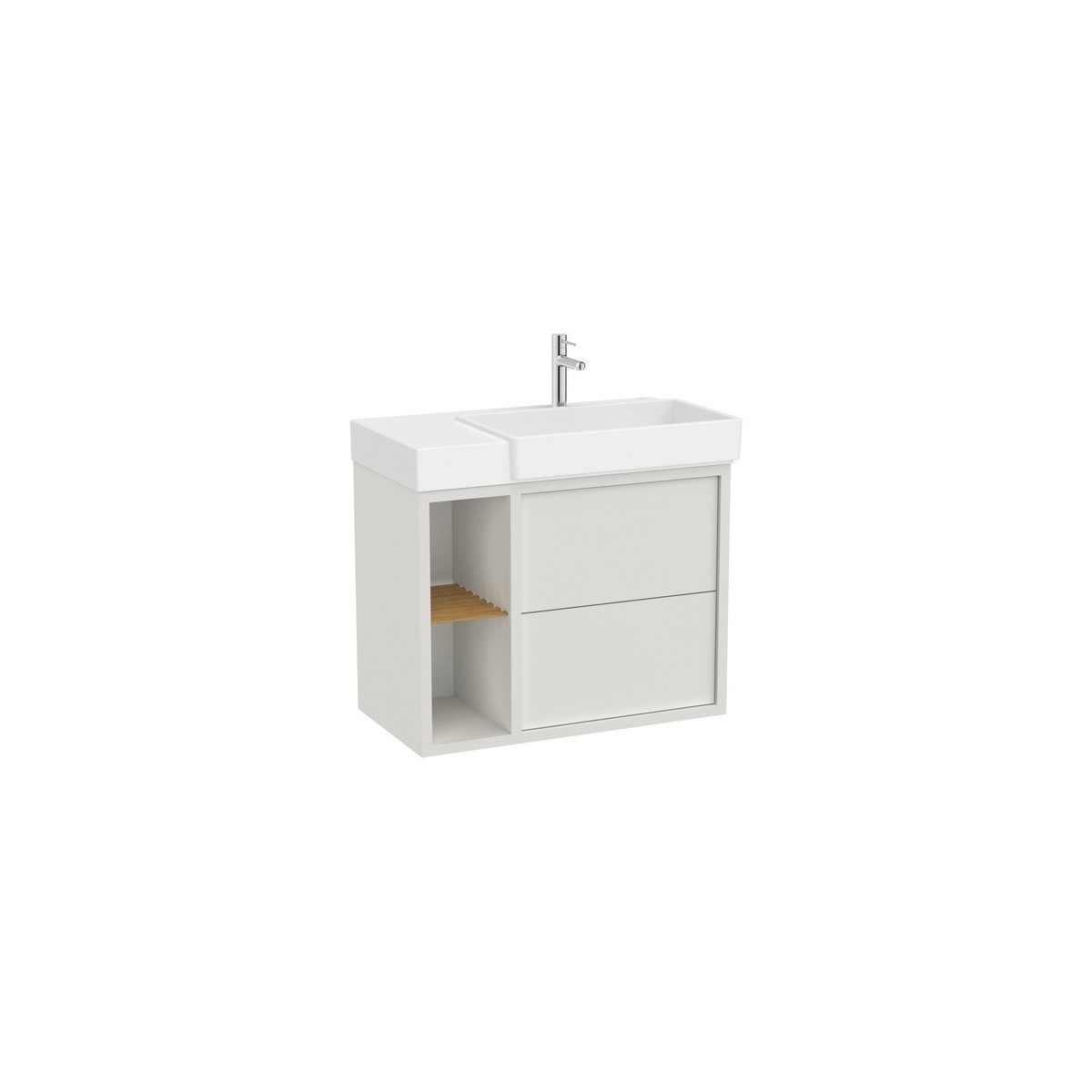 Tura unik 2t 2 niches lat lavabo asymétrique d 800 blc cassé mat - ROCA A852027558 