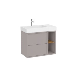 Tura unik 2t 2 niches lat lavabo asymétrique g 800 gris clair mat - ROCA A852028559 