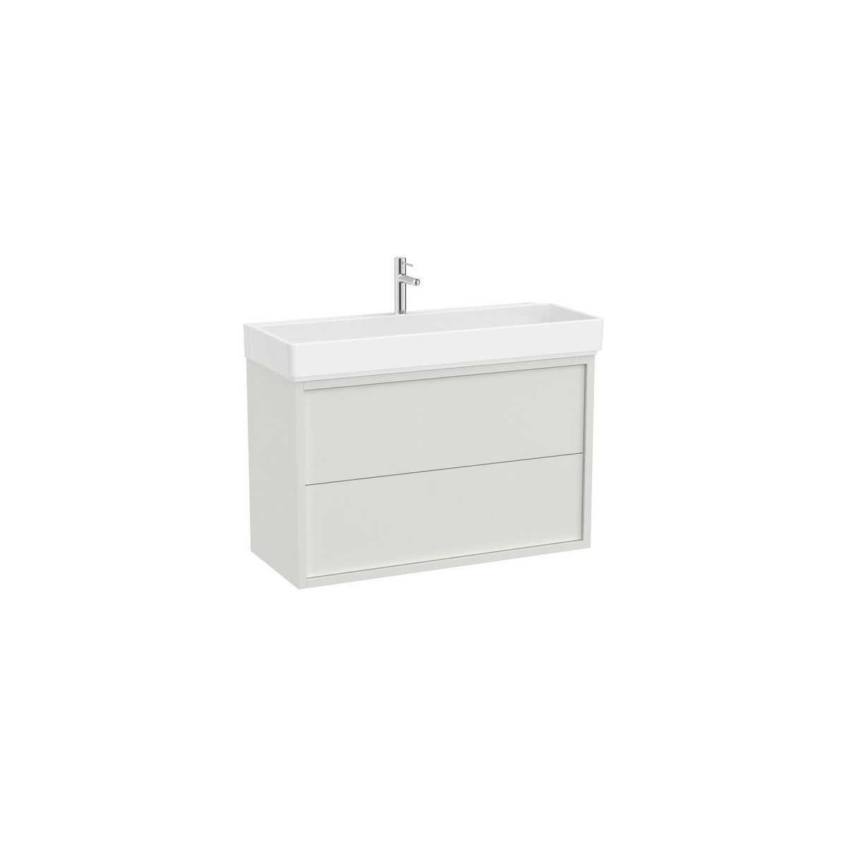 Tura unik (solution meuble 2t + lavabo percé 1 trou) 1000 mm blanc cassé mat - ROCA A852035558 