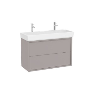 Tura unik (solution meuble 2t + lavabo percé 2 trous) 1000 mm gris clair mat - ROCA A852036559 