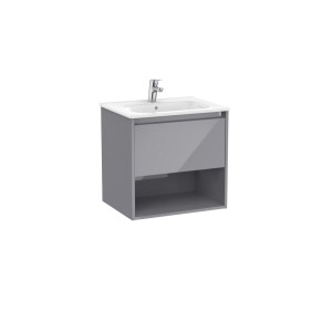 Tenor unik (meuble 1t et 1 niche inférieure + lavabo) 600 mm gris galet brillant - ROCA A852079516 