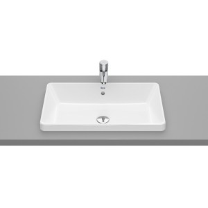 The gap square vasque à encastrer non percée avec trop plein 60x37x4 cm - ROCA A3270Y8000 