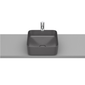 Inspira square vasque à poser en fineceramic sans trop-plein 37x37 onyx - ROCA A327532640 