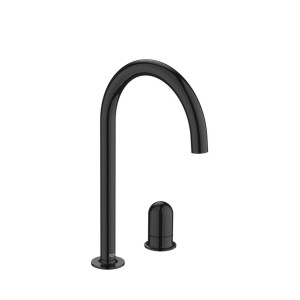 Nu mitigeur lavabo "l" 2 trous corps lisse poignée dôme titanium black - ROCA A5A3W3FCN0 