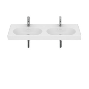 Meridian lavabo double mural en fineceramic® blanc mat 1200x460mm - ROCA A327747620 