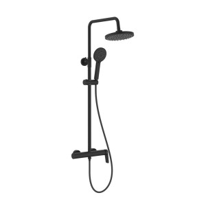 Vega round colonne de douche téléscopique noir mat - ROCA A5A976ENB0 