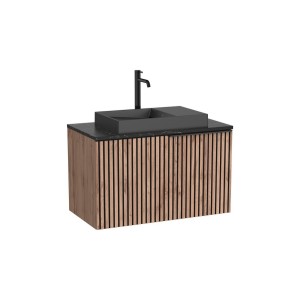 Horizon unik meuble 1t 900+plan noir+vasque dash noire mate - ROCA A851955553 