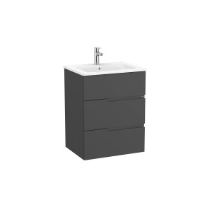 Victoria-n unik (meuble+lavabo) 3 tiroirs droite 600 mm onyx - ROCA A852100531 