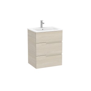 Victoria-n unik (meuble+lavabo) 3 tiroirs droite 600 mm frêne clair - ROCA A852100541 
