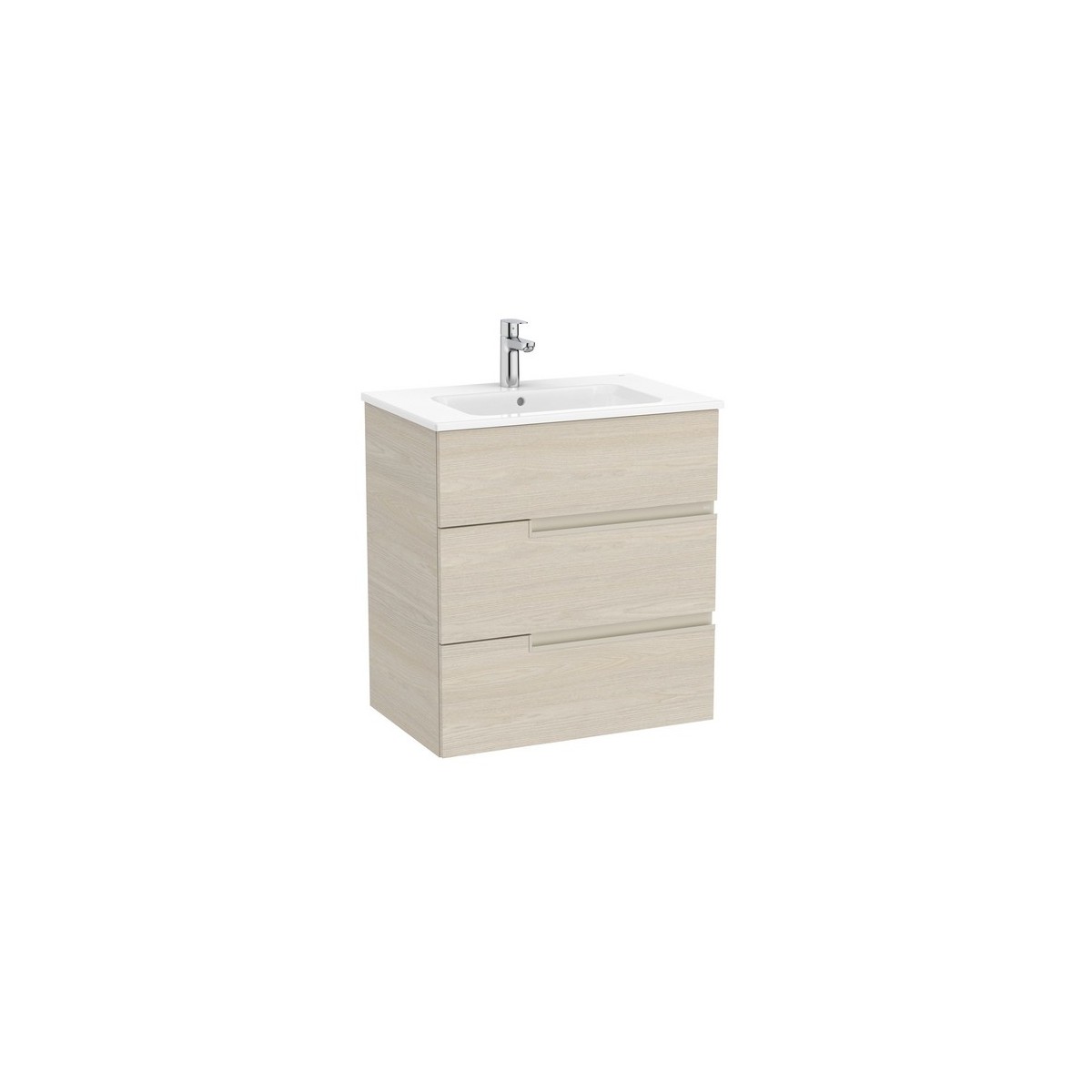 Victoria-n unik (meuble+lavabo) 3 tiroirs 700 mm frêne clair - ROCA A852101541 