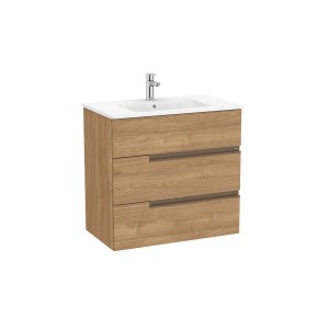 Victoria-n unik (meuble+lavabo) 3 tiroirs 800 mm noyer - ROCA A852102517 