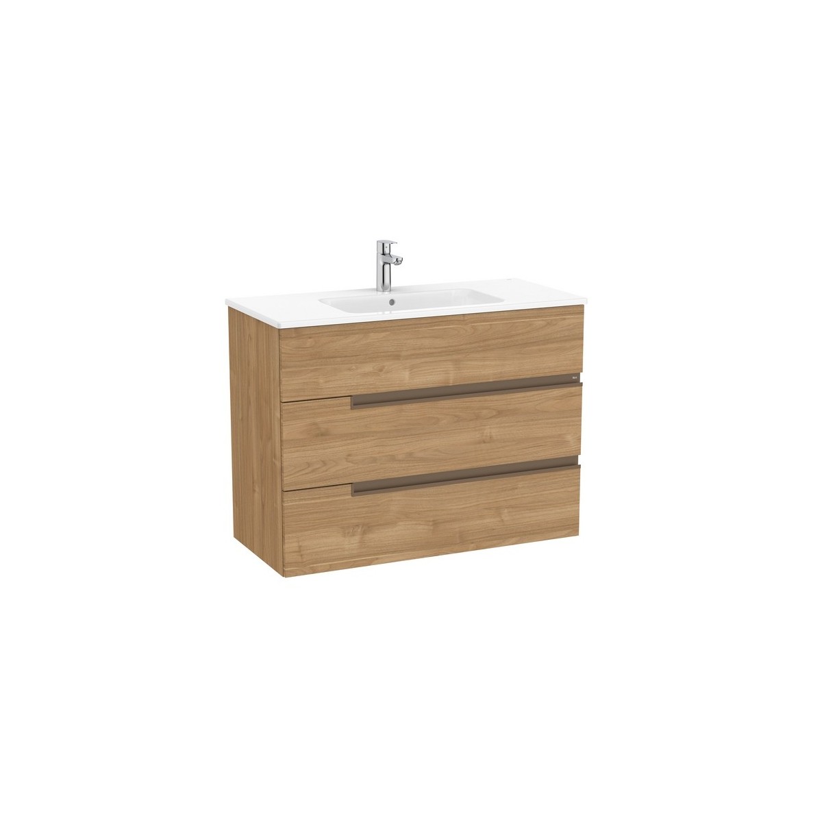 Victoria-n unik (meuble+lavabo) 3 tiroirs 1000 mm noyer - ROCA A852103517 
