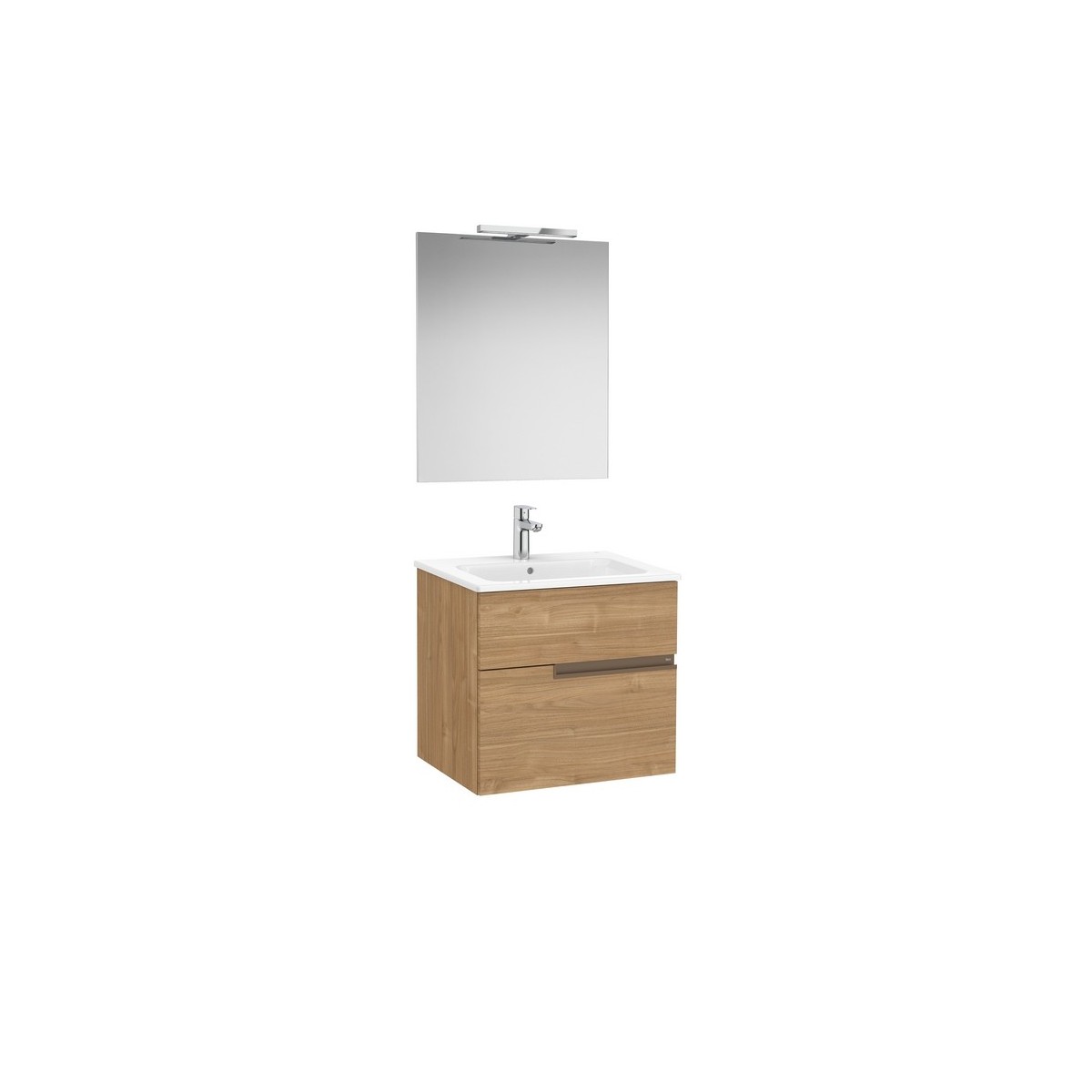Victoria-n pack (meuble+lavabo+miroir+applique) 2 tiroirs droite 600 mm noyer - ROCA A852105517 