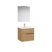 Victoria-n pack (meuble+lavabo+miroir+applique) 2 tiroirs droite 600 mm noyer - ROCA A852105517 