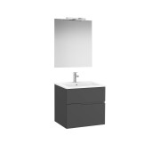 Victoria-n pack (meuble+lavabo+miroir+applique) 2 tiroirs droite 600 mm onyx - ROCA A852105531 