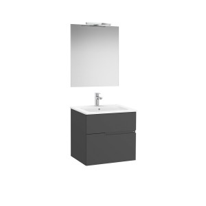 Victoria-n pack (meuble+lavabo+miroir+applique) 2 tiroirs droite 600 mm onyx - ROCA A852105531 