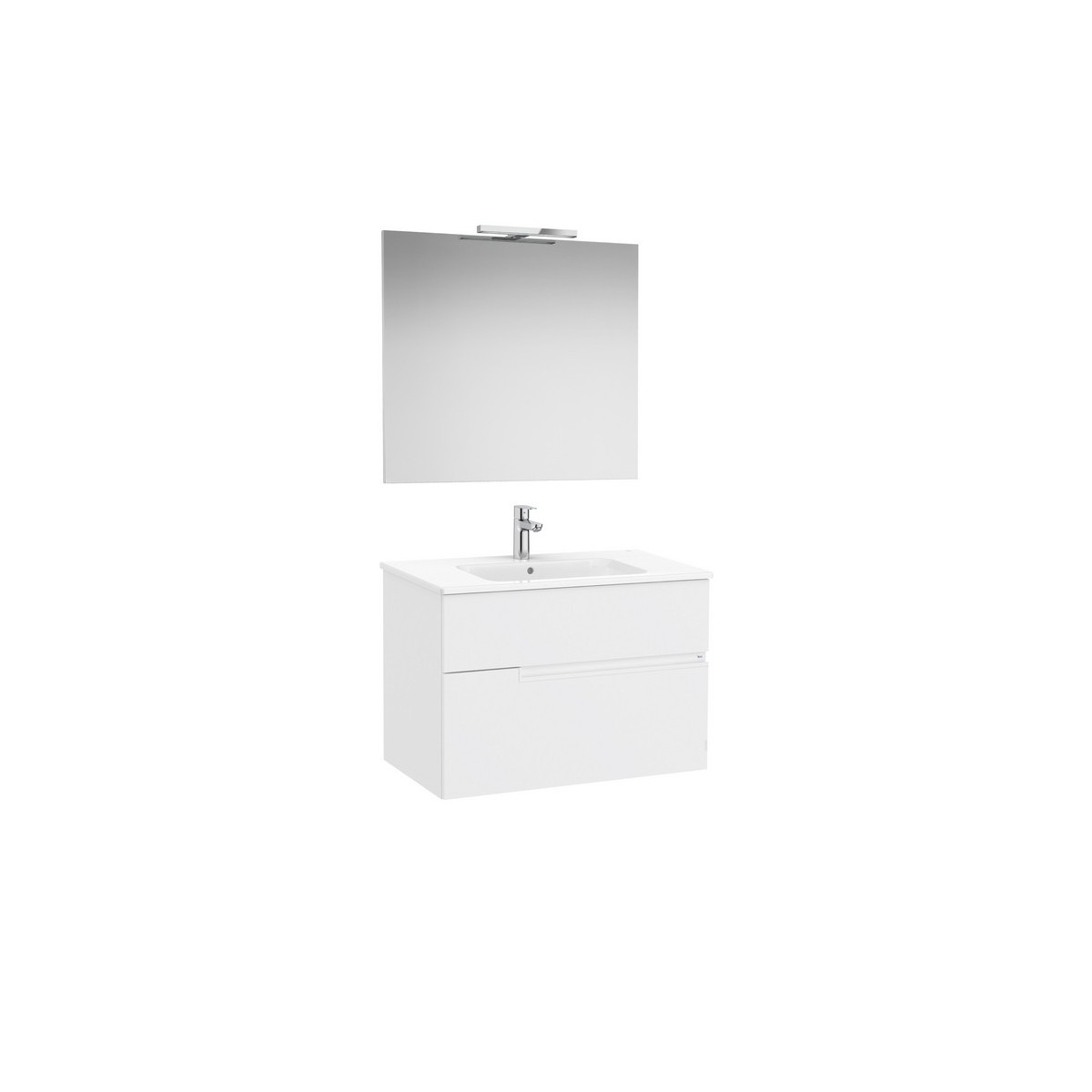Victoria-n pack (meuble+lavabo+miroir+applique) 2 tiroirs 800 mm blanc mat - ROCA A852107509 