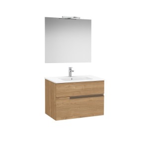 Victoria-n pack (meuble+lavabo+miroir+applique) 2 tiroirs 800 mm noyer - ROCA A852107517 