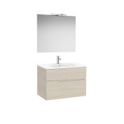 Victoria-n pack (meuble+lavabo+miroir+applique) 2 tiroirs 800 mm frêne clair - ROCA A852107541 