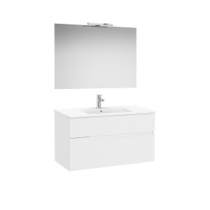 Victoria-n pack (meuble+lavabo+miroir+applique) 2 tiroirs 1000 mm blanc mat - ROCA A852108509 