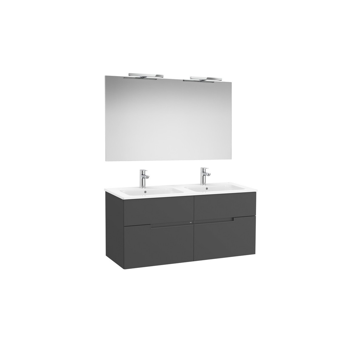 Victoria-n pack (meuble+lavabo+miroir+appliques) 4 tiroirs 1200 mm onyx - ROCA A852109531 