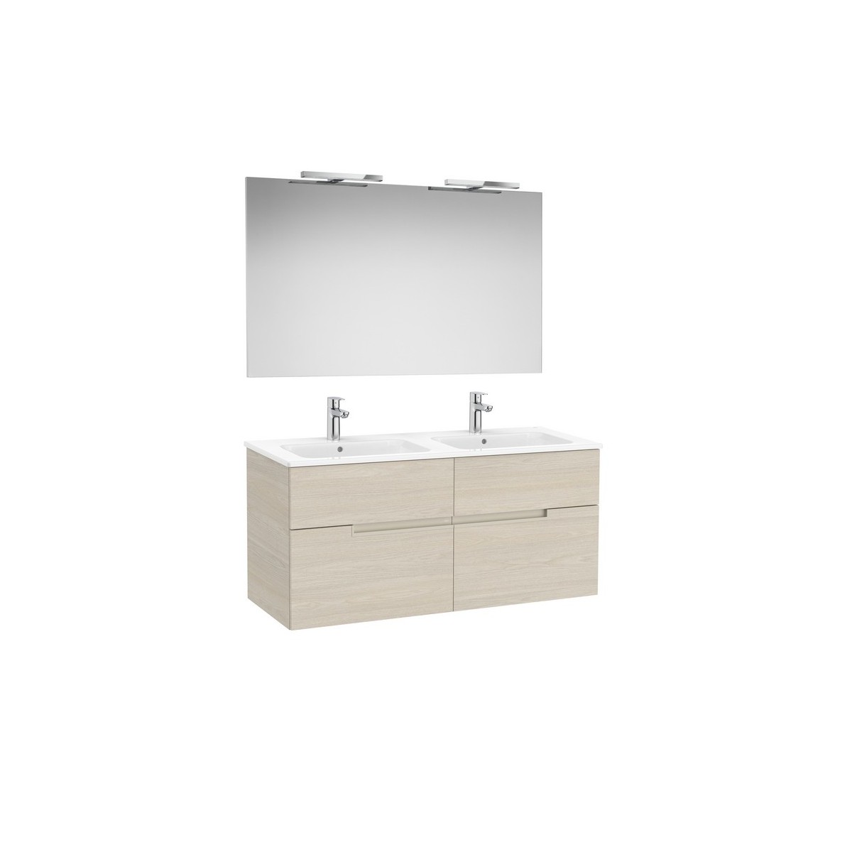 Victoria-n pack (meuble+lavabo+miroir+appliques) 4 tiroirs 1200 mm frêne clair - ROCA A852109541 