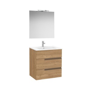 Victoria-n pack (meuble+lavabo+miroir+applique) 3 tiroirs 700 mm noyer - ROCA A852111517 