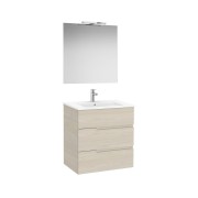 Victoria-n pack (meuble+lavabo+miroir+applique) 3 tiroirs 700 mm frêne clair - ROCA A852111541 