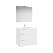 Victoria-n pack (meuble+lavabo+miroir+applique) 3 tiroirs 800 mm blanc mat - ROCA A852112509 