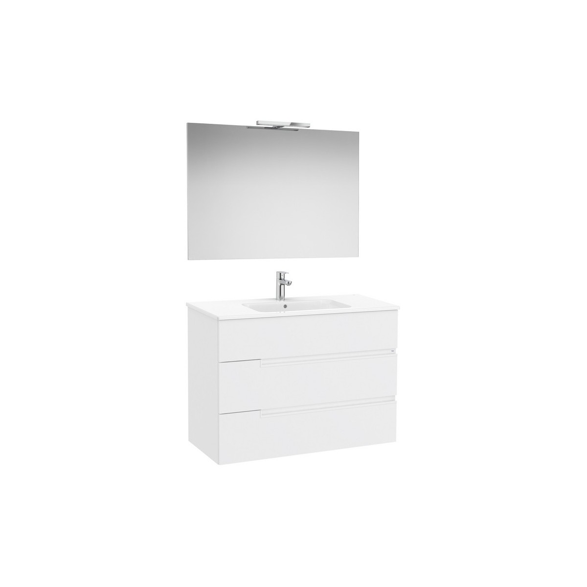 Victoria-n pack (meuble+lavabo+miroir+applique) 3 tiroirs 1000 mm blanc mat - ROCA A852113509 