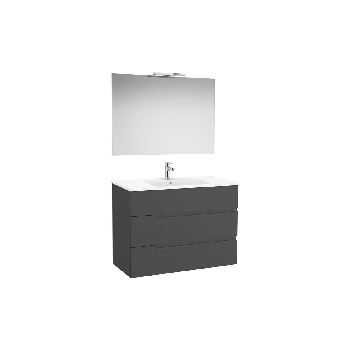 Victoria-n pack (meuble+lavabo+miroir+applique) 3 tiroirs 1000 mm onyx - ROCA A852113531 