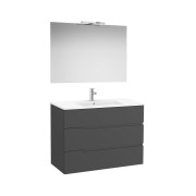 Victoria-n pack (meuble+lavabo+miroir+applique) 3 tiroirs 1000 mm onyx - ROCA A852113531 