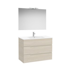 Victoria-n pack (meuble+lavabo+miroir+applique) 3 tiroirs 1000 mm frêne clair - ROCA A852113541 