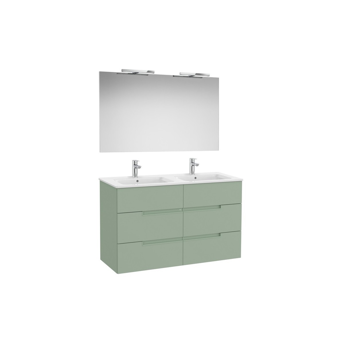 Victoria-n pack (meuble+lavabo+miroir+appliques) 6 tiroirs 1200 mm vert sauge - ROCA A852114564 