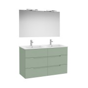Victoria-n pack (meuble+lavabo+miroir+appliques) 6 tiroirs 1200 mm vert sauge - ROCA A852114564 